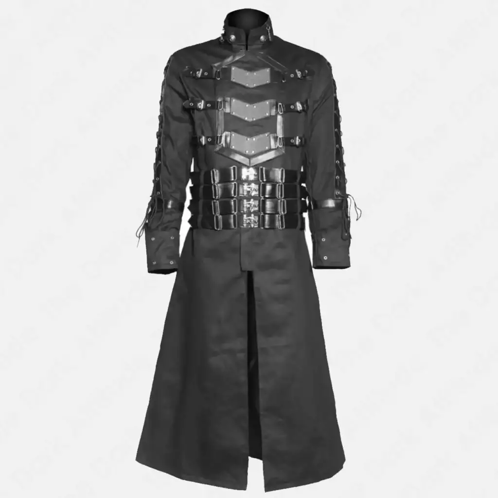 Dark Hellraiser Pinhead Gothic Coat: Men's Vampire Long Trench Coat